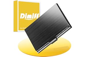 Dimiff Porta Biglietti da Visita Tascabile 1 Pezzi, Porta Biglietti da Visita in Acciaio Inossidabile Nero, Portabiglietti da Visita Portatile Ultrasottile, Portabigliettini da Visita Tascabile