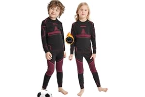 NOOYME Intimo Termico Bambino Biancheria Intima Termica Bambina Pantaloni e Maglia Termica Traspirante Asciugatura Rapida per Sci Corsa Calcio