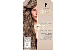 Creme Supreme - Schwarzkopf - Coloration Permanente- Resultat Couleur Uniforme - Coloration Creme Soin - Bonding - Pre-serum et Masque Soin - Couverture 100% Cheveux Blancs - 7-16 -Blond Fonce Cendre