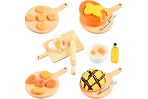 ZECOUK Accessori casa delle Bambole in Miniatura, Alimenti in Miniatura Accessori da Cucina in Miniatura, Mini Cibo Set con Uova Mattarello Vassoio, per la Decorazione della Cucina della casa delle Bambole