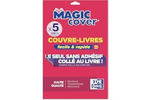 OXFORD 5 Feuilles Couvre‐livres Magic Cover A4 PP Lisse Epaisseur 7,5/100ème Incolore
