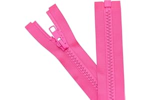 Sawoake 2 Pezzo #5 64 cm Separazione Giacca Zipper per Cucire Cappotti Giacca Zipper Rosso Rosa A Forma di Plastica Zipper Bulk Tailor DIY Strumenti di Cucire per Indumento/Borse