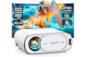 Smart Proyector【 Primero Tapa Automática del Objetivo 】AI Auto Focus & Keystone Jimveo 29000L Full HD 1080P Proyectors 4K Soporte WiFi6 Bluetooth5.2 Proyectors Portatil 50% Zoom Projector Home Cinema