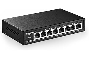 MokerLink Switch PoE Gigabit à 8 Ports , 7 Ports GE Poe, 1 Liaison Montante GE, ieee802.3af/at, Alimentation 96w, Smart Tube L2, commutateur Ethernet métallique sans Ventilateur