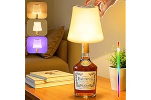 Forepin Lampe Bouteille Sans Fil, Lampe de Table Sans Fil Rechargeable, 3 Températures Couleur & RGB, USB-C, Touche Tactile, IP54 Etanche pour Restaurant Bar Café Bureau Camping (Sans les Bouteilles)