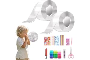 Nano Tape Bubbles-set, 2 genomskinliga gör-det-själv-postertejp, 3 m | Flera användningsområden, för pyssel, bubbelbubblor, stressminskning