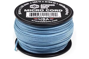 Atwood Rope MFG Tactical Nylon/Polyester Micro Utility Cord 1.18mm X 125ft Reusable Spool | Fishing Gear, Jewelry Making, Camping Accessories (Carolina)