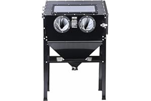 POLLOR 220L Heavy Duty Sand Blasting Cabinet Sand Blaster Abrasive Grit Shot Blast with LED Light