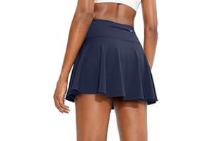 Jhsnjnr Womens Pleated Tennis Skirt with Pockets Shorts High Waisted Athletic Golf Running Skorts Skirts