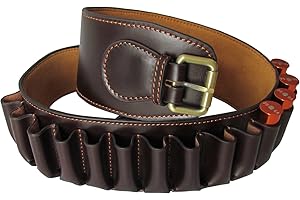 TOURBON - cintura portaproiettili in vera pelle, per proiettili per fucili calibro 12