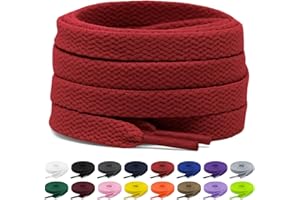 Shecret 2 Paar Flache Schnürsenkel, 8mm Breite Schnürsenkel, Flache Schnürsenkel Ersatz Reißfeste Schuhbänder für Turnschuhe, Laufen, Erwachsene, Kinder, Polyester