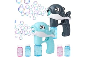 HBSFBH Bubble Gun, Pack of 2 Bubble Machine for Children, Bubble Machine, Bubble Gun with Bubble Solution, Soap Bubble Gun for Children, Outdoor Party, Summer Party (M2)