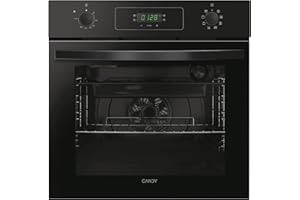 Candy Idea FIDCP N615 L, Horno Multifunción, 65L, 1 Bandeja y 1 Rejilla, Ventilador Radial, Limpieza Aquactiva, Convección + Ventilador, 8 Funciones, Mandos Push&Pull, Puerta Doble Cristal, Negro