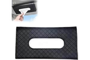 BIPROS Car Tissue Holder with Ultra Soft Lotion Facial Tissues - Slim Visor Mount for Cars/Trucks/SUVs, Kleenex-Compatible Napkin Organizer (Ergonomic Design, Easy Installation)