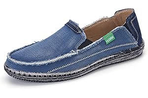 Xinghuanhua Herren Espadrilles Freizeitschuhe Canvas Slip-on Flache Erbsenschuhe Fahrschuhe Bootsdeckschuhe Müßiggänger Mokassin Leichte Atmungsaktiv Sneakers