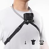 PGYTECH CapLock POV Neck Mount for DJI OSMO 360/Action 6/5 Pro/Pocket, Adjustable Chest Strap Hand Free Video Vlog Necklace L