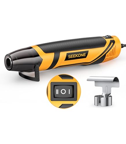 WORKPRO Mini Décapeur Thermique 400W/200W, Pistolet à Air Chaud 300/500℃, Température Réglable, Échauffement Rapide de 1,5 S, Protection de Surcharge, avec Buse Anti-brûlure