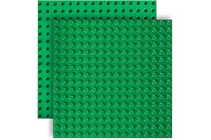 BUT OSWETF 2 szt. Płyty konstrukcyjne kompatybilne z płytami Lego Duplo, 25 x 25 cm, płyta podstawowa, kompatybilna z płytami Lego Duplo, zestaw płyt kompatybilnych z płytami Lego, kreatywna zabawa, zielona