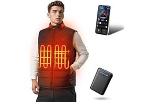 VIWKO Gilet Chauffant Homme avec Contrôle APP - Veste Chauffante Électrique Léger avec Batterie, 4 Réglages Chaleur pour Ski, Randonnée, Chasse, Travail Extérieur (Taille XL)