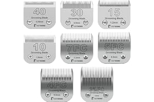 BESTBOMG Dog Grooming Replacement Blade Compatible with Andis/Wahl/Oster Dog Clippers (10+15+30+40+7FC+5FC+4FC+3FC)