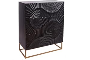 ‎INVICTA INTERIOR Invicta Interior Massives Highboard Scorpion 100cm Mangoholz aufwendige 3D Schnitzereien Hochschrank Massivholz Schrank