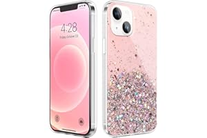 Monsully Glitter iPhone 13 Case Sparkle, Sparkle Bling Bling Protective Case Pink TPU Bumper Silicone Case Shockproof Colourful Case Cover for iPhone 13