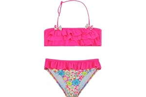 POWER FLOWER Costume da Bagno per Ragazze Costume Intero a Due Pezzi con Volant Set di Costumi da Bagno Tankini Abbigliamento Mare per Bambini 4-16 Anni Ragazza