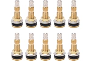 BOROCO 10pcs 1 7/8in Valvula Metalica Tractor, Aire Líquido Agua sin Tubo Válvula de Neumático Vástagos para TR618A Valvula Rueda Tractor 0.625in Orificio