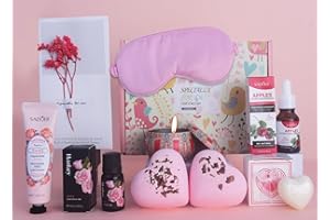 DORBOKER Birthday Gifts for Women, Unique Pamper Hampers Set, Spa Set Self Care Package,Specially For You Gift Basket Birthday Box Gifts Ideas for Women Mum Best Friend Sister, Rose & Lavender