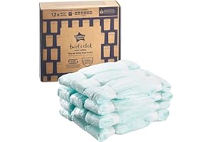 Tommee Tippee Twist & Click Nappy Bin Refills, Pack of 12, Multilayer, Antibacterial* Film, Designed to Slot into Your Existing Twist & Click Nappy Bin Cassette
