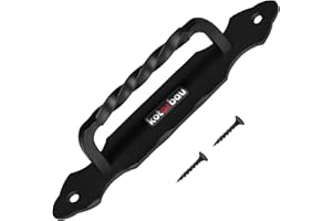 KOTARBAU® Poignée de Porte 190 mm Tirant de Porte en Fer Forgé Poudré Noir pour Portails et Meubles