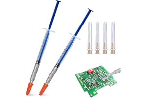 WEILAOK Penna Adesiva Conduttiva In Argento, Vernice Conduttiva, Argento Conduttivo Penna, Adesivo Conduttivo,Pasta d'Argento, Utilizzato per Riparare Tastiere, Circuiti Stampati, ecc, 2 Pezzi,0.4 ml