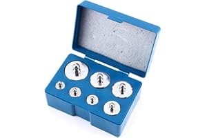 NIIYEN Paquet de poids d'étalonnage, 7 pièces/ensemble Kit de poids d'étalonnage bijoux 500g poids total, avec étui de rangement en plastique et pince à épiler