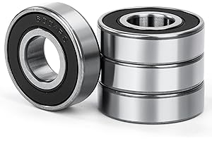 JESUSTREE 4 Pezzi 6004-2RS Cuscinetti a sfera 20x42x12mm Doppia Guarnizione in Gomma e Acciaio Cromato e Pre-lubrificati, 6004RS Cuscinetto a Sfere a Gola Profonda per DIY Macchine