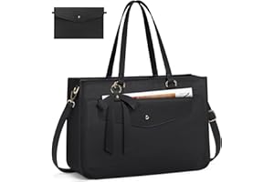 RAINSMORE Borsa da Lavoro Donna con Pochette Grande Borsa Porta PC 15.6 Pollici Borse Università Ufficio Pelle PU Borse Tote Shopper