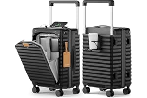 Joyway Valise avec Avant Poche Ordinateur, PC Trolley Cabine Set-55x36x23cm, Ultra-Léger et Portable, 4 roulettes Doubles Pivotantes et Serrure TSA Idéal pour Les Voyages Courts