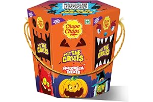 Halloween Pacl Chupa Chups Halloween Meet The Creeps Candy Gifting Box (Assorted Pack Of Chupa Chups Jelly & Lollipop And Fruitella Toffee) 231 G