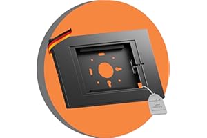 PureMounts® Soporte para Tableta con Carcasa de Acero con Cerradura para iPad 5/6/7/8/9/ iPad Air 9.7"/ 10.5"/10.9"/ iPad Air 9.7"/10.5"/11" y Samsung Tab A 10.1 (2019)/ Tab A7/ S6 Lite 10.4", Negro