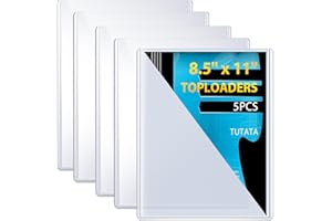 TUTATA 5 PCS Page Protectors Heavy Duty, 8.5×11 Top Loader, Clear Document Holder, Hard Plastic Sleeves with Film, Protectors for Paper, Posters, Awards, Certificates and Cards