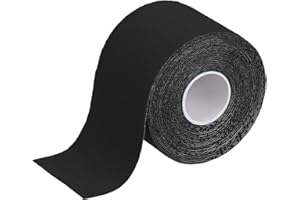 ‎BB SPORT BB Sport 1 x rolka taśmy kinezjologicznej 5 m x 5,0 cm w wielu kolorach do wyboru E-book broszura z informacją jak stosować elastyczne plastry zestaw 1 sztuka set taśma plastry tejpy, Kolor:czarny