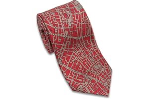 Josh Bach Mens CIVITAS Map of London Silk Necktie, Made in USA