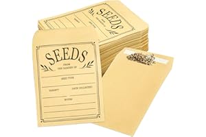 CANIPHA 150 Stück Seed Saving Samenumschläge, wiederverschließbare Samenpakete, selbstklebende, versiegelte Samensparumschläge, kleine braune Samenaufbewahrungsumschläge aus Papier, 7,9 x 11,9 cm