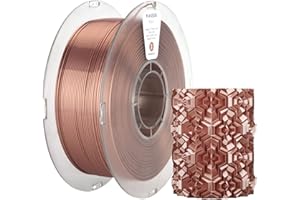 Silk PLA Filament 1.75mm +/- 0.03mm, Update kexcelled 3D Printing Filament, Shiny Glossy Surface, 1kg Spool (2.2lbs), Fit Most FDM Printer, Tangle-Free, Vacuum Packaging, Pinky Copper