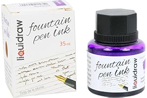 Liquidraw Fountain Pen Ink Bottles 10 Assorted Colours 35ml Inks Suitable for Calligraphy Ink Selection Available Black, Blue, Red, Green, Brown, Violet Purple, Yellow Etc ()