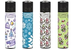 SUNMONDO Clipper Feuerzeug 4er Set: (Winter 5)