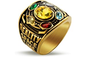 PikaLF Thanos Ring für Männer, Thanos Infinity Gauntlet Ring, Infinity Stone Ring, Infinity War Soul Power Steinkristallring, Modeschmuck Geschenk für Männer Jungen