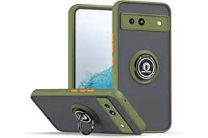 XINYEXIN Funda para Google Pixel 7a, Funda con Soporte de Anillo, TPU + PC Translúcido Anti- Arañazos Carcasa Protectora Antigolpes Case Cover - Verde Ejercito