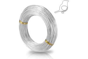MOXYOY 18 Gauge Aluminum Craft Wire 165 Feet, 1mm Thick Bendable Florist Wire Bonsai Wire for DIY Jewelry, Sculpting, Modelling, and Dolls DIY(50M)