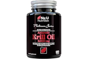 Antarctic Krill Oil Super Strength 2000mg - 150 Softgels Capsules - with Astaxanthin & Phospholipids - Omega 3 Fish Oil Alternative - Source of EPA & DHA - Made in The UK - Nu U Nutrition