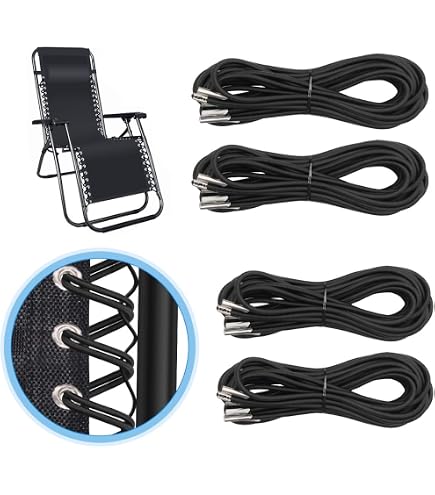 Ersatzschnüre Für Zero Gravity Stuhl – 4 Seile (2x 1,5 M, 2x 2,4 M), Elastisch, Für Liegestühle, Gartenstühle